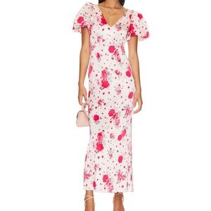 LPA Maxi Dress in Red & Pink Floral